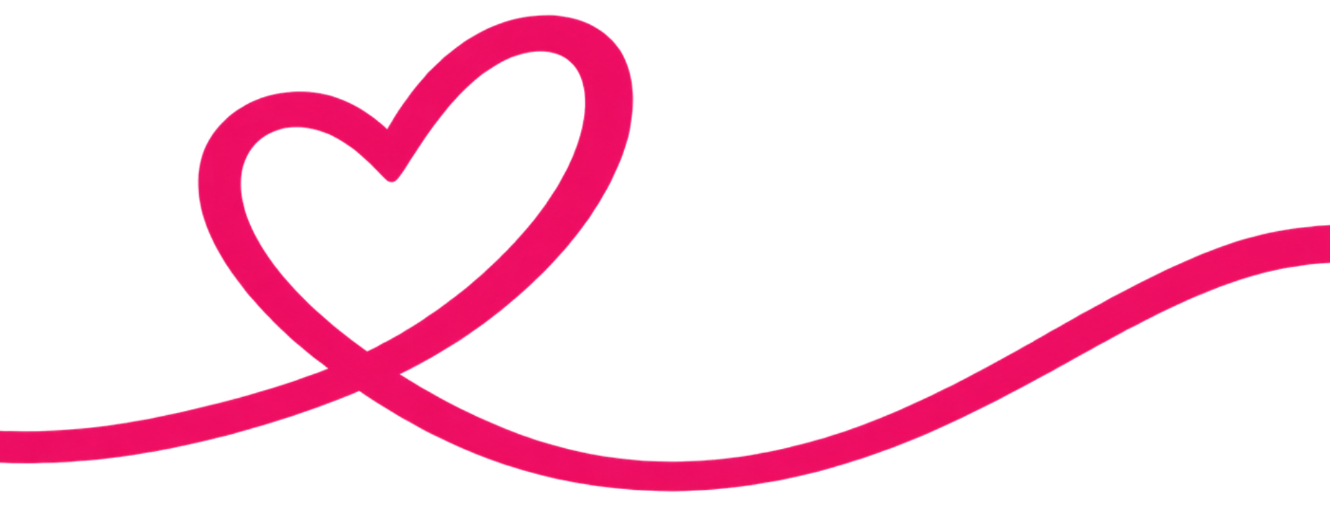 Arte gráfica rosa em forma de coração e linha curva para a campanha de doação do Hospital Dr. Arnaldo.